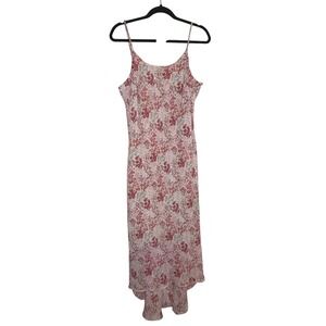 Y2K Reitmans Midi Dress Juniors 15 Fairy Vintage Pink White Floral Feminine
